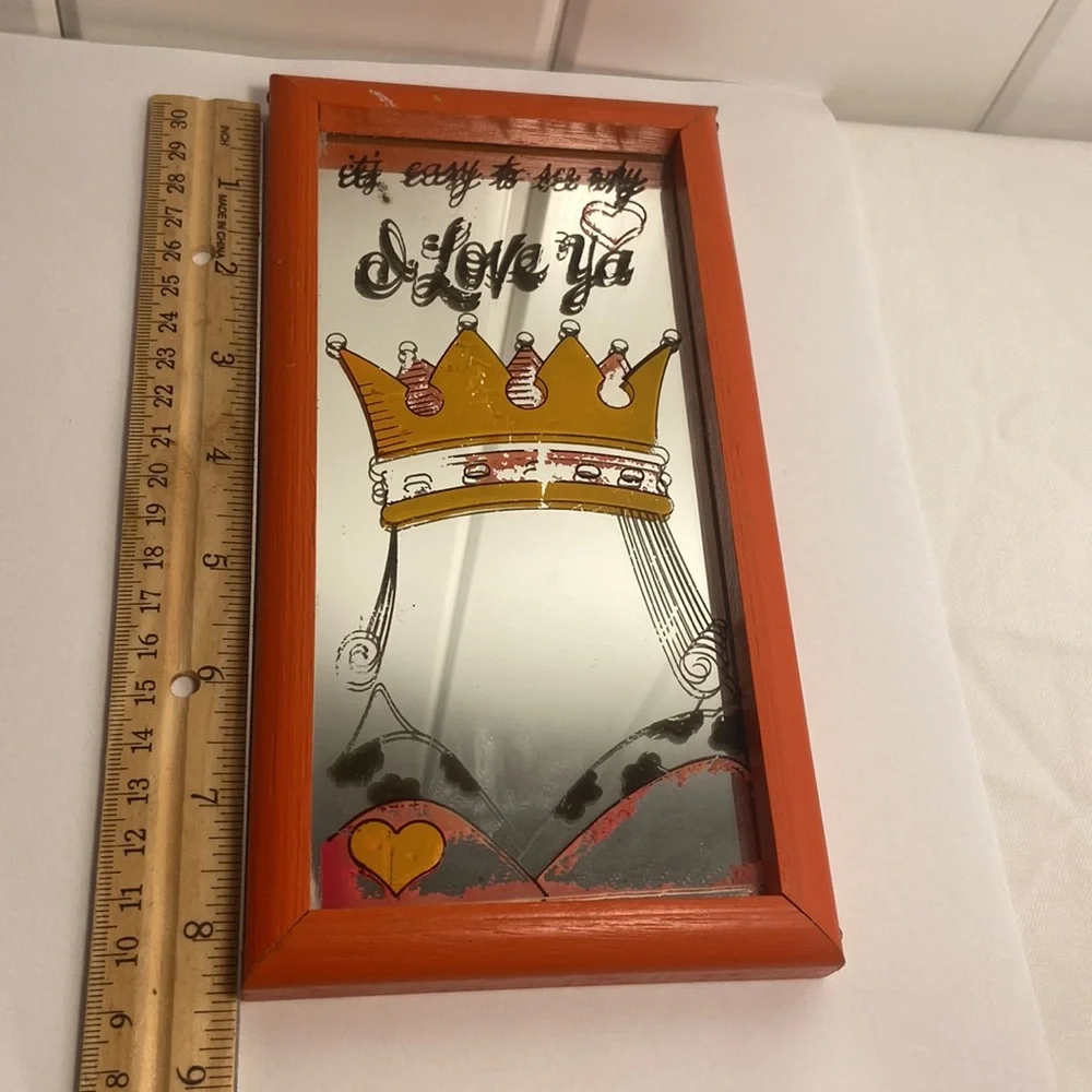 Vintage 70s Wallace Berrie Queen Carnival Mirror Its Easy To See Why I Love Ya